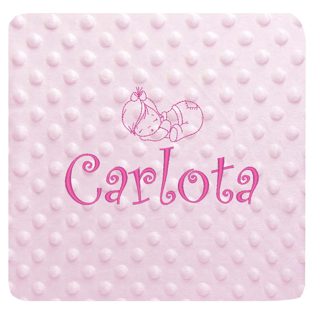 Manta Topitos Bebe Dormido Rosa Fuscia