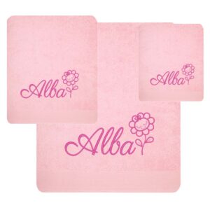 Conjunto 3 Toallas Personalizadas Modelo Margarita