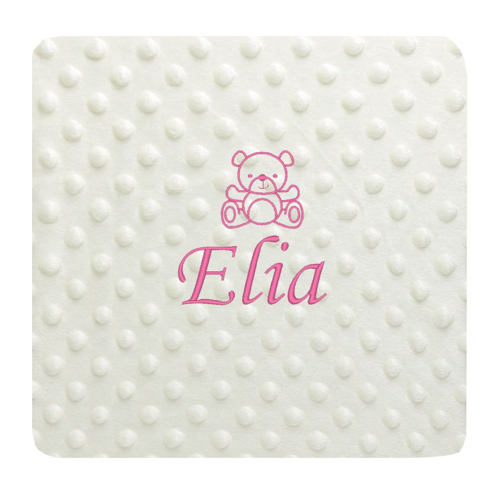 Manta Topitos Peluche Beige