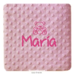 Manta Topos Bordado Peluche