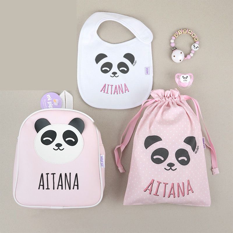 Pack Mochila Panda Rosa