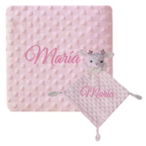 Manta Topos Personalizada + Dudú Reno Personalizado Rosa