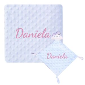 Manta Topos Personalizada + Dudú Nube Personalizado Celeste
