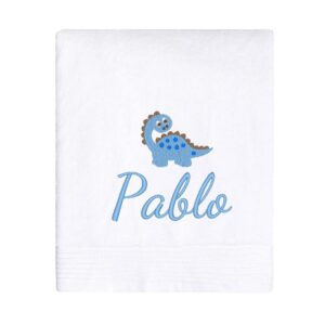 Toalla Bordada con Nombre Modelo Dino