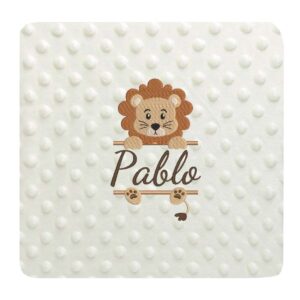 Manta Topitos Personalizada Modelo León Huellas