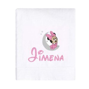 Toalla Bordada con Nombre Modelo Minnie Luna