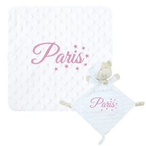 Manta Topos Personalizada + Dudú Osito Personalizado modelo Fantasía