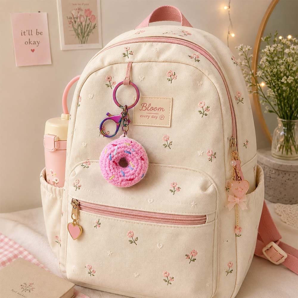 Llavero Donut Fucsia Mochila