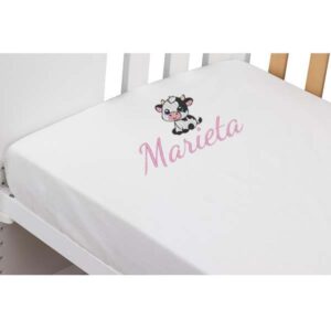 Sábana Bajera Personalizada especial Guarderías Modelo Vaca