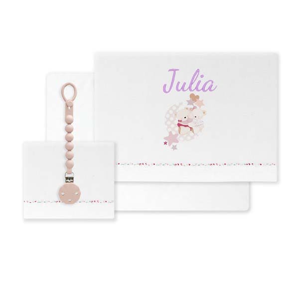 Triptico Osito Luna Lila