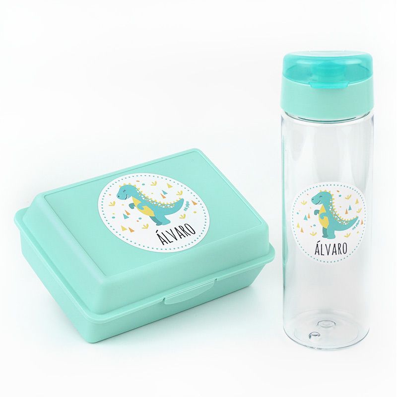 pack-botella-600ml-cajita-porta-alimentos-dinosaurio-menta-personalizadas (2)