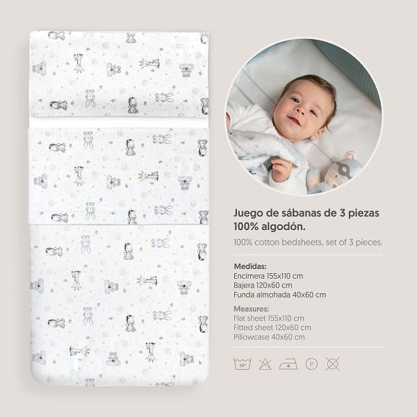 Sabanas Cuna Koala Azul